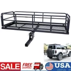 750lb Folding Trailer Hitch Mount Cargo Carrier Basket Rear Luggage Rack Camping