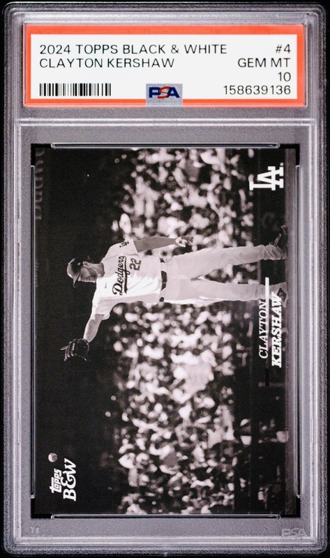 2024 Topps Black and White Clayton Kershaw #4 PSA 10 Gem Mint Dodgers