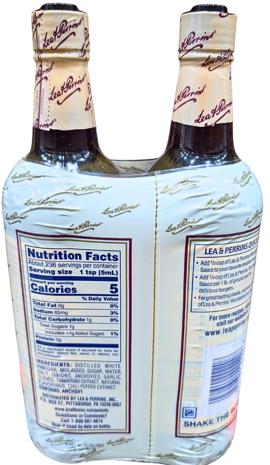 Lea & Perrins ORIGINAL Worcestershire Sauce 2 Bottles x 20 oz EXP  05/2027