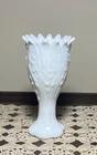 Vintage Westmoreland Lily of the Valley White Milk Glass Footed Pedestal Vase