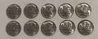 TEN 1967 KENNEDY HALF DOLLARS 40% SILVER UNCIRCULATED NINE BU Possible SMS