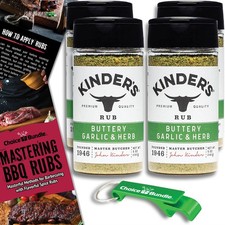 Kinder's Buttery Garlic Herb BBQ Seasoning Rub 5 oz 4 Pack Guide Opener