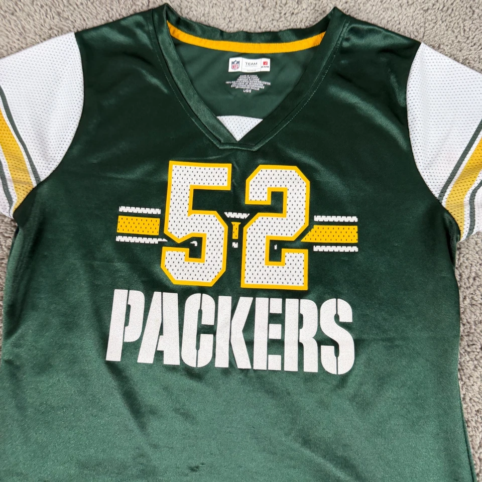 Футболка женская Green Bay Packers большая зеленая белая глина Matthews No52 футбол - Изображение 3 из 4