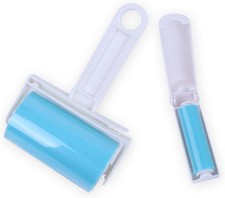 Reusable Pet Hair Remover Roller Brush Set - Lint Cleaner Sticky Picker, Blue