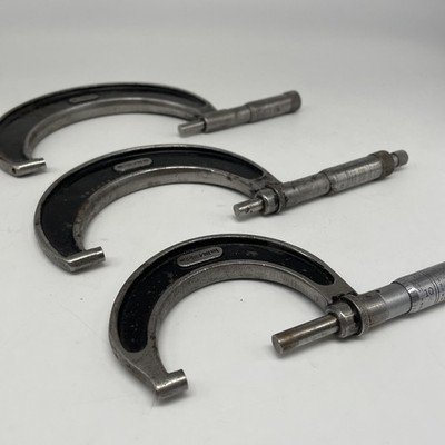 LOT of 3  STARRETT No. 436 -  MICROMETERS -  1in,  2in  &  3in  Set