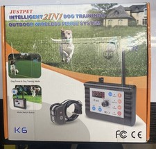 JUSTPET Intelligent 2in1 Dog Training Outdoor Wireless Fence 3 Collar FREE SHIP.