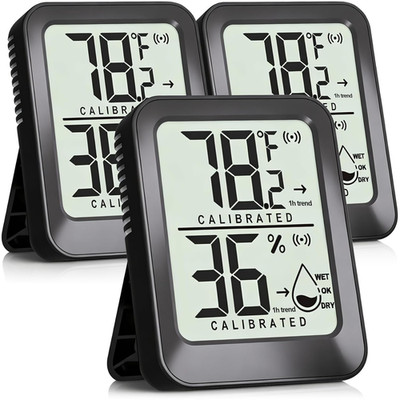3 Pack Room Thermometer Indoor Hygrometer For Home Digital Sensor Mini Humidity