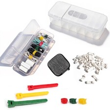 Cable Charger Cord Storage Set Include 2 Pcs Organizer Box with 2 Lids 7 Comp...