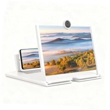 Screen Magnifier,3D HD Mobile Phone Magnifier Projector Screen Enlarger White