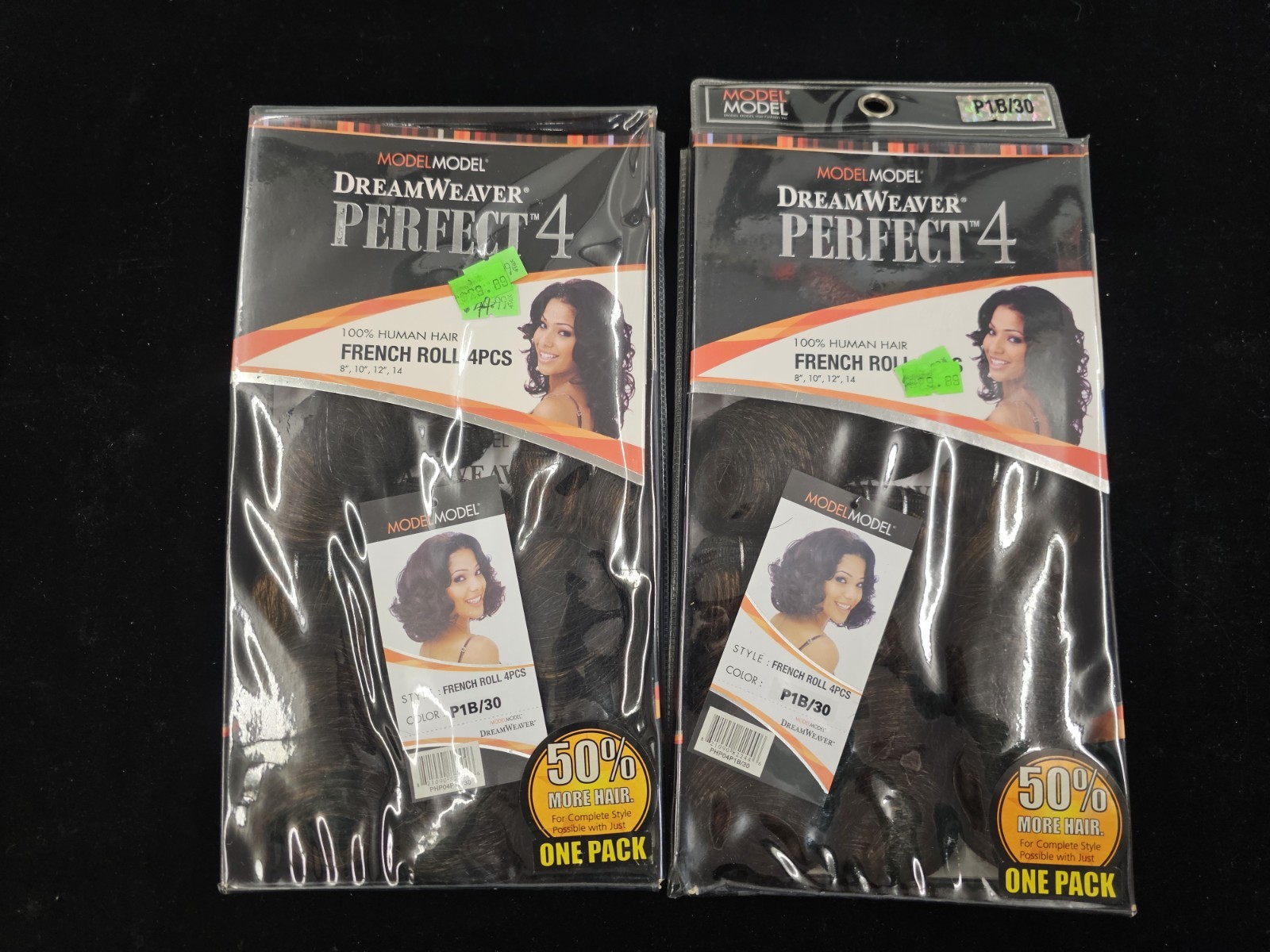 Lot Of 2 Dreamweaver 100%&nbsp;Human Hair - FRENCH ROLL 4pcs - C