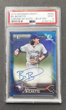 2016 Bowman Chrome BO BICHETTE Draft True Blue Refractor Auto Rookie RC PSA 9