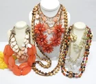 VINTAGE TO NOW FASHION COSTUME JEWELRY NECKLACE LOT ASSORTED TYPES & MATERIALS