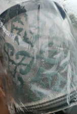 d. stevens ribbon Teal And Silver Geometric 4"X 10yds #ds09-3044 Sealed