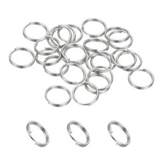 Round Split Ring, 20 Pcs 8 mm Small Split Ring with Double Loops, Silver