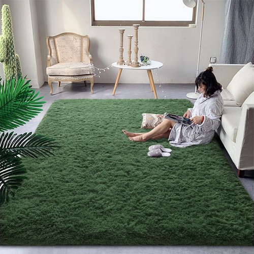 Large Dark Green Rug for Living Room, 5x8 Large Fluffy Area Rugs for Bedroom,...