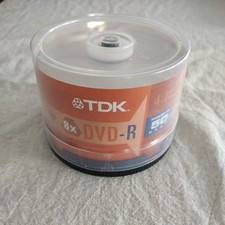 TDK DVD-R 8X 4.7GB 120 Min 50 Pack Spindle New Blank Recordable Discs