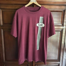 Vintage Korn T-Shirt 90s Nu Metal Grunge Rock Graphic Band Tee Punk Size XL