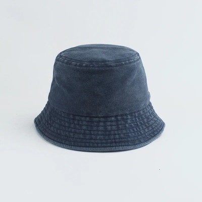 Girls Boys Summer Panama Sun Hat Outdoor Beach Fishing Cap Washed Denim Bucket