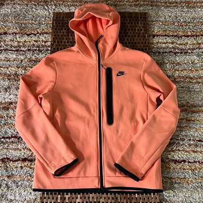 Nike Tech Fleece Hoodie Hoody Jacket Peach Orange Black Men's Medium M