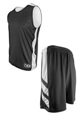 Epic Sports Youth Basketball Jersey Tank Top  Shorts Set - Black - Medium