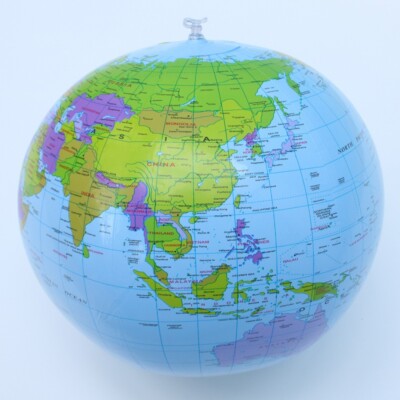 Große 38 cm aufblasbare Welt Erdkugel Atlas Karte Geographie Strand Ball Spielzeug Party