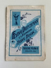 Libro de canciones de recuerdo holandés volador vintage Moline Plow Co publicidad granja agrícola