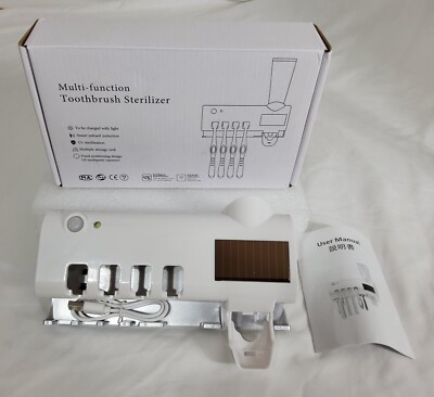 Wall Mounted UV Toothbrush Sanitizer Holder Smart IR Auto Toothpaste Dispenser