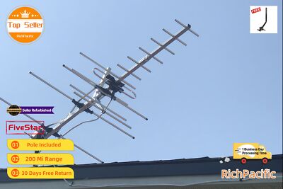 Yagi HDTV Antenna Outdoor 250 Mile for 1080p & 4K Free OTA Channels