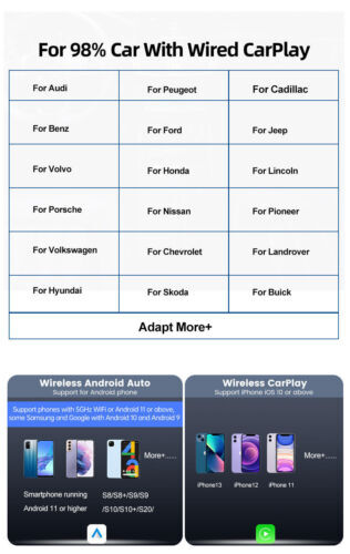 Android 13 Qcm6125 8G+128G Carplay Ai Box Plus Carplay Wireless Multimedia Vedio - Picture 9 of 10