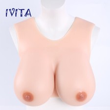 C-K Cup Silicone Breast Forms Drag Queen Fake Boobs Crossdresser Half Body Suit
