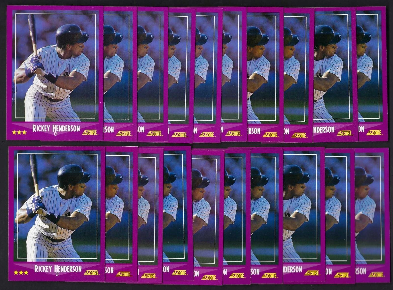 1988 Score #13 Rickey Henderson Lot (20) MINT