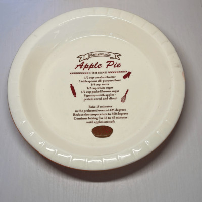 Apple Pie Ceramic Pie Plate Orange White Homemade Apple Pie Directions Inside