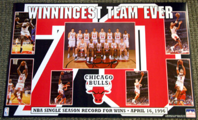 Chicago Bulls 70 WINS 1995-96 Vintage Commemorative 22x34 POSTER