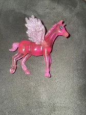 Rare Jaru Toys Pegasus 2" Pink Translucent Plastic Flying Horse Action Figure 