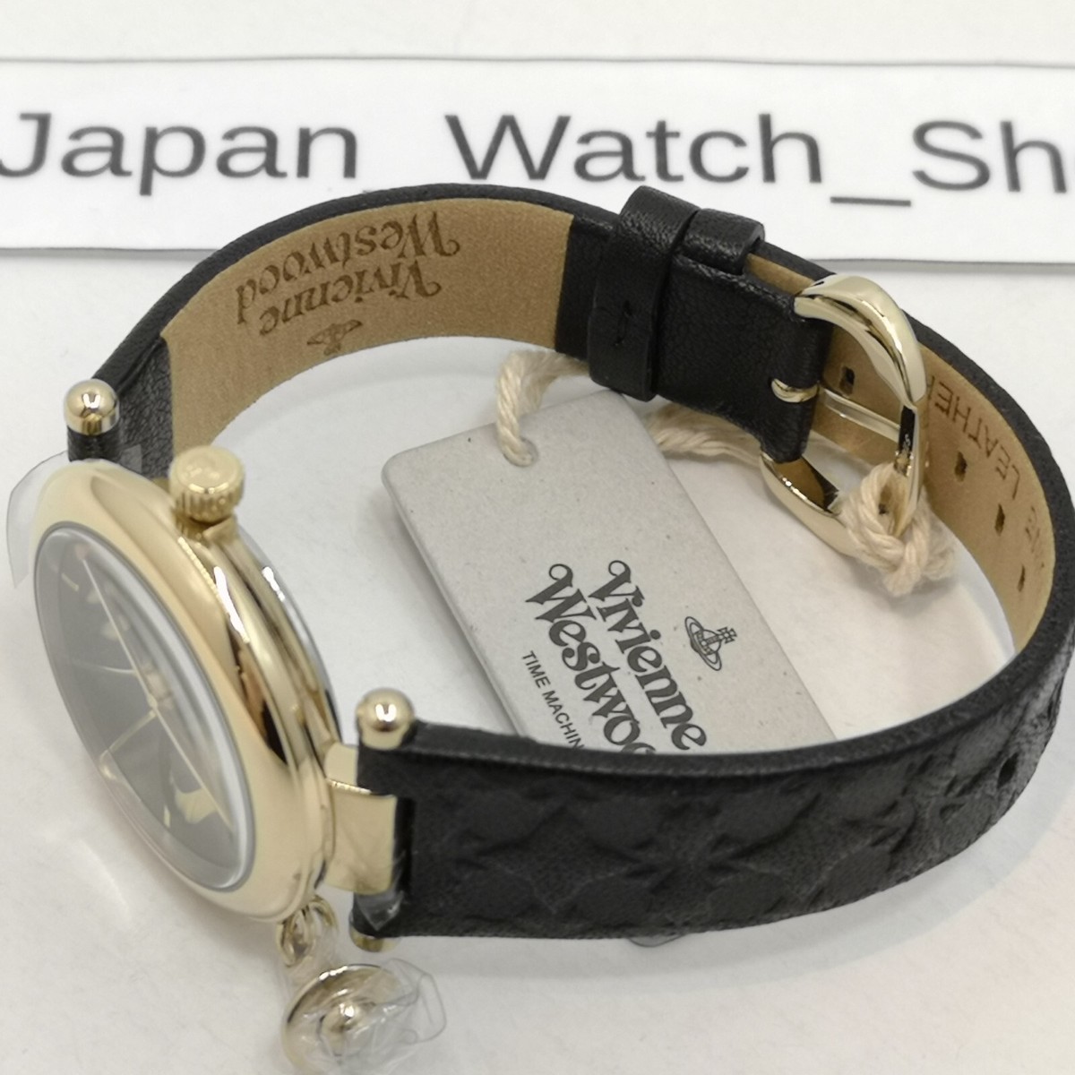 Vivienne Westwood VV006BKGD Black Leather Quartz Women's Watch New