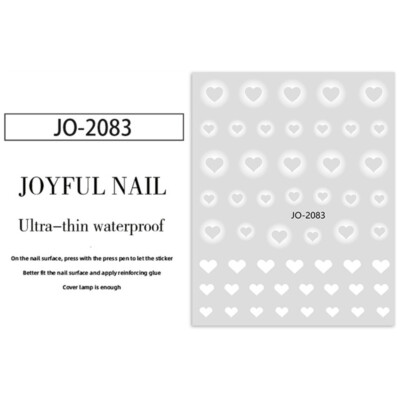Pure White Flowers Wedding 5D Nail Sticker Embossed Decals Nail Art   