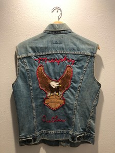 motorcycle vest club outlaw denim mens levi