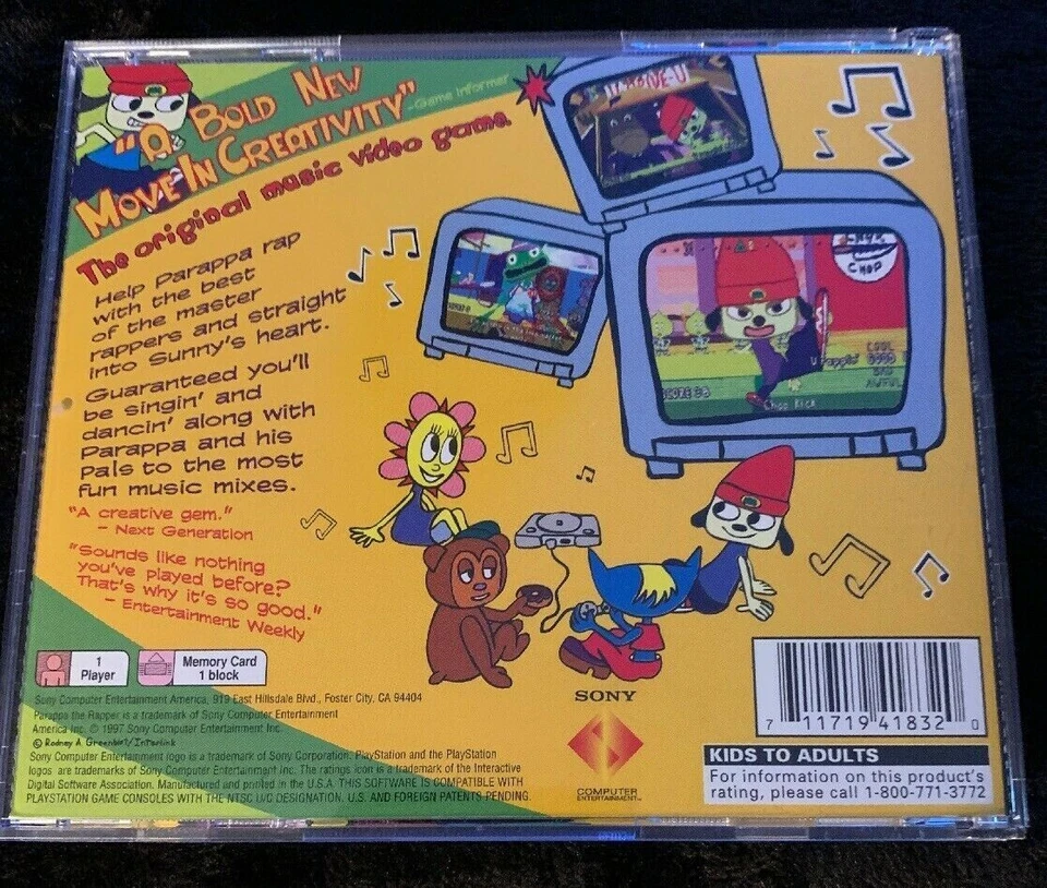 PaRappa the Rapper SONY PlayStation 1 PS1 PSX Um Jammer Lammy PRISTINE NEW MINT - Image 2 of 4