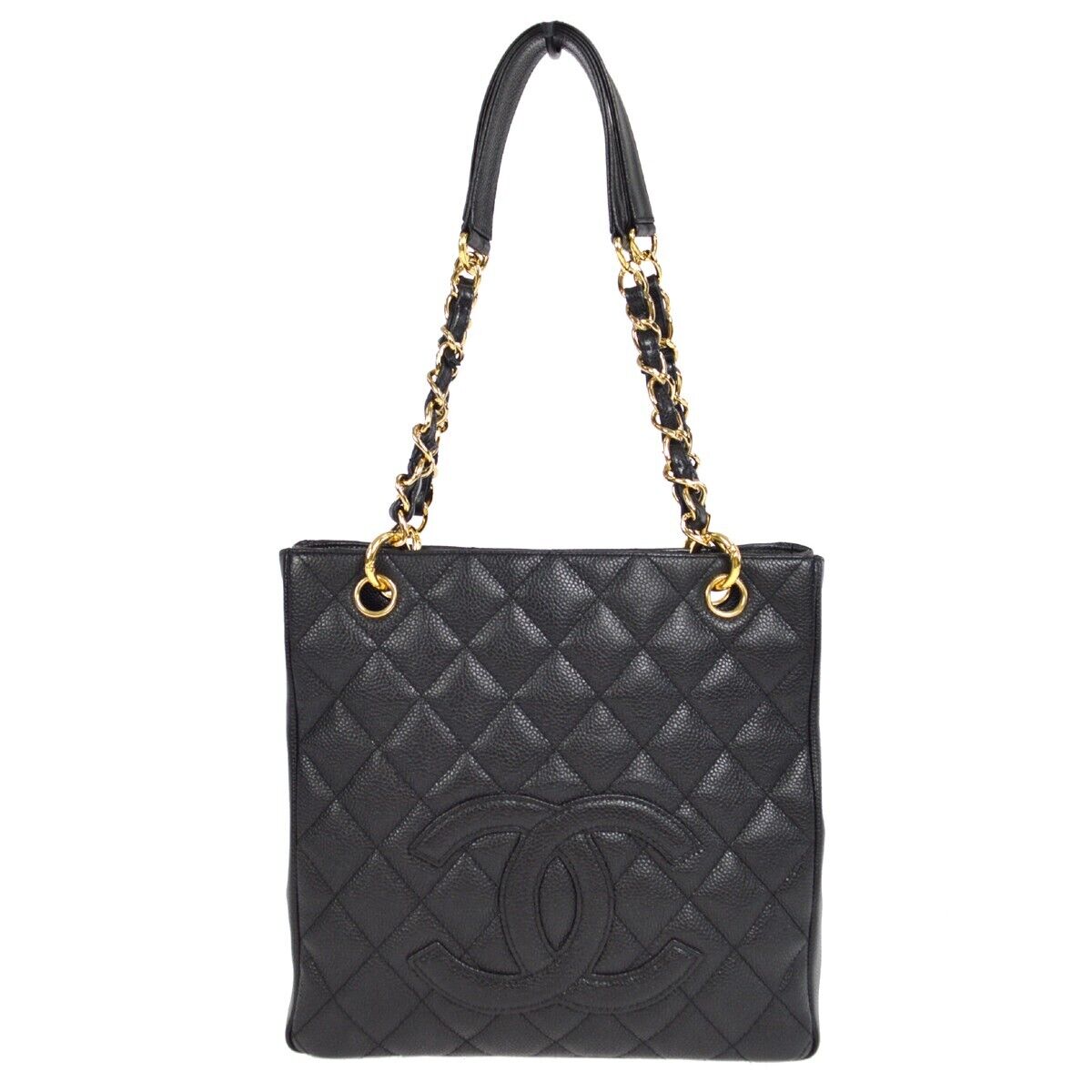 Chanel - Burgundy Quilted Caviar Petite Shopping Tote (PST)