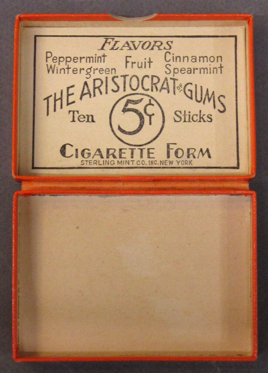 vintage empty box Sterling GOLD TIP GUM cigarette form wb