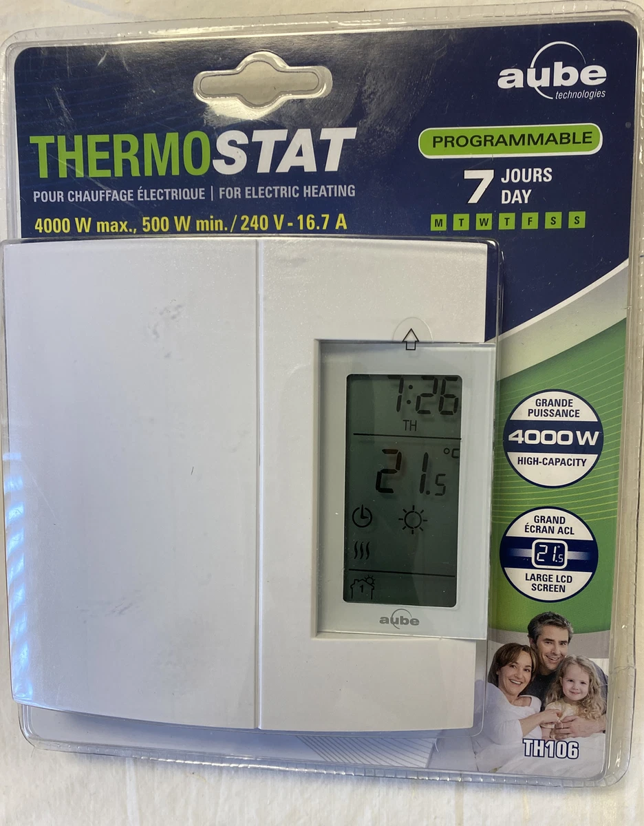 Honeywell Aube Programmable Thermostat - TH106 16.7A 120/240V SP Digital  Tstat | eBay