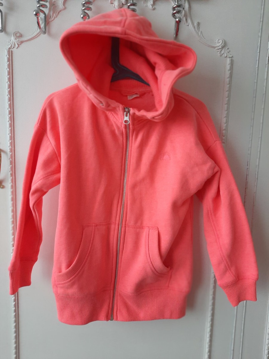 Next Fluorescent Pink Coral Zip Hoodie Girls Age