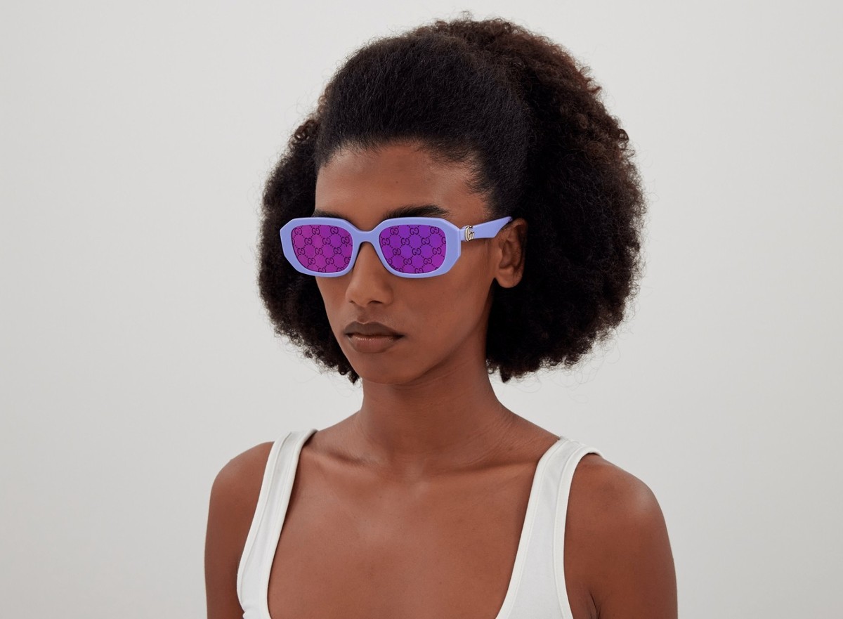 NEW Gucci GG1535S 004 Violet GG Logo Pink Mirrored Women Geometric Sunglasses Sunglasses GG1535S-004 54 Gucci | color lavender | Gomez.pl/en main image 3