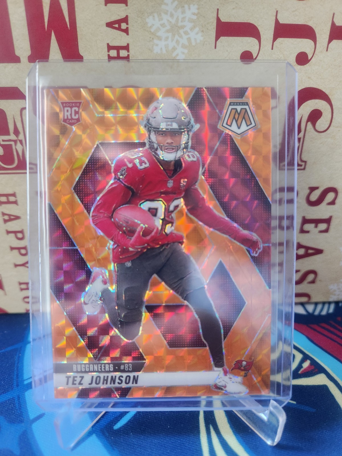 2025 Panini Mosaic Tez Johnson Mosaic Orange 106/199 #316 RC