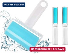 Sticky Lint Roller 3 Pack, Reusable Washable Lint Roller Pet Hair Remover Includ