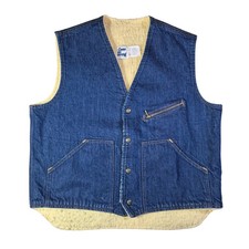  L USA Made Come On Strong Sherpa Lined Denim Vest