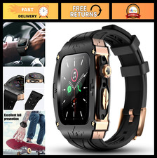 Rugged Metal Case for Apple Watch 8 7 6 5 4 SE 45mm 44mm with Heavy Duty Strap