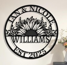 Personalized Wedding Metal Sign, Custom Last Name Wall Decor Gift