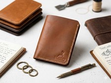 Portafoglio Uomo Slim In Vera Pelle Bifold Porta Carte Banconote Portafogli