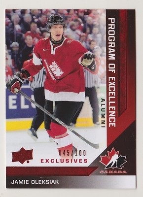 2013-14 Team Canada Jamie Oleksiak /100 UD Exclusives RED POE Upper Deck